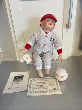 Knowles Yolanda Michael  Porcelain Certified Baseball Doll #7361A Displayed Only
